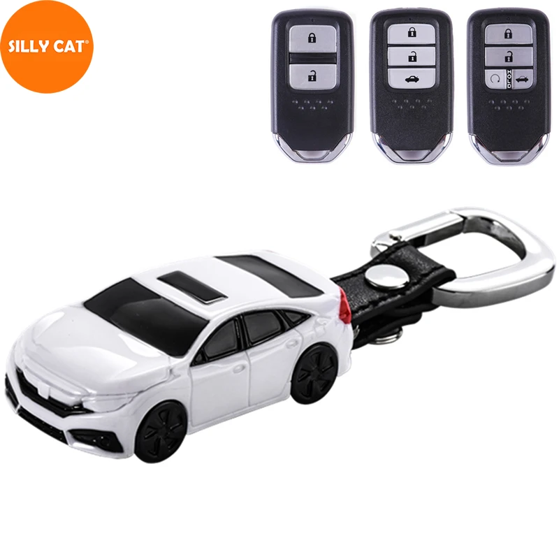 Car Shape Car Key Fob Case Cover Bag Protect Suit For HONDA Key Fob Cover Case Accord Civic Fit Jazz CRV HRV Vezel City Odyssey