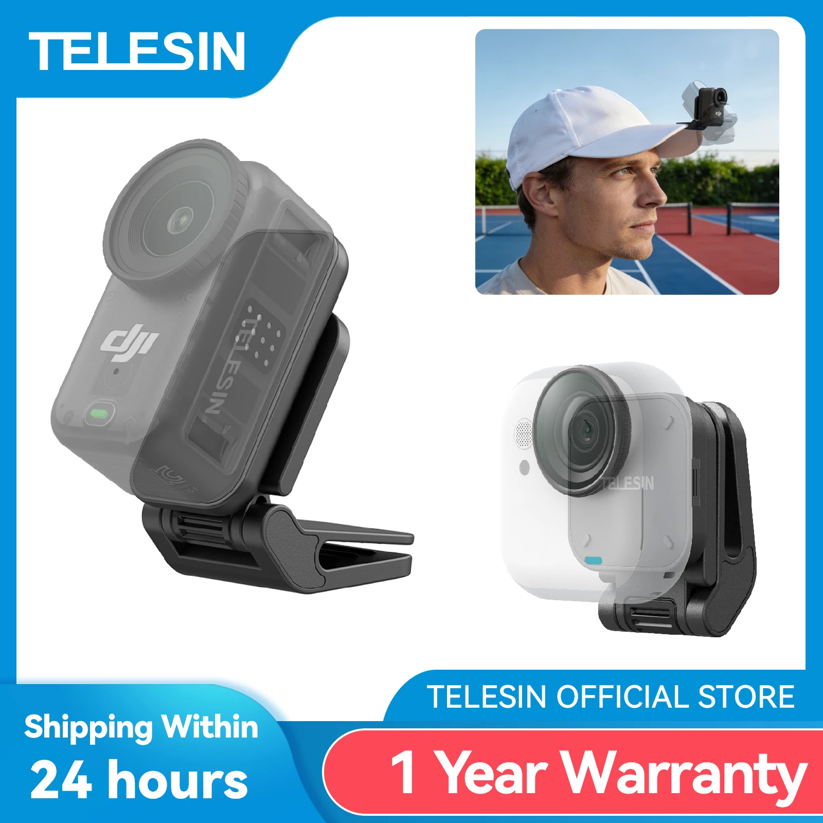 TELESIN Magnetic Quick Release Cap Hat Clip Mount Adjustable Angle For DJI OSMO Nano Insta360 Go Ultra Action Camera Accessories