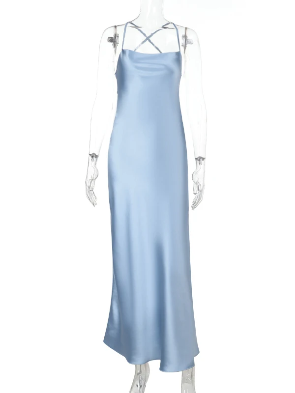 تنورة طويلة للسيدات من Ele Satin Bal Dr بخصر عالٍ لعيد الميلاد، فستان من ألياف البوليستر أنيق لموسم الصيف #5