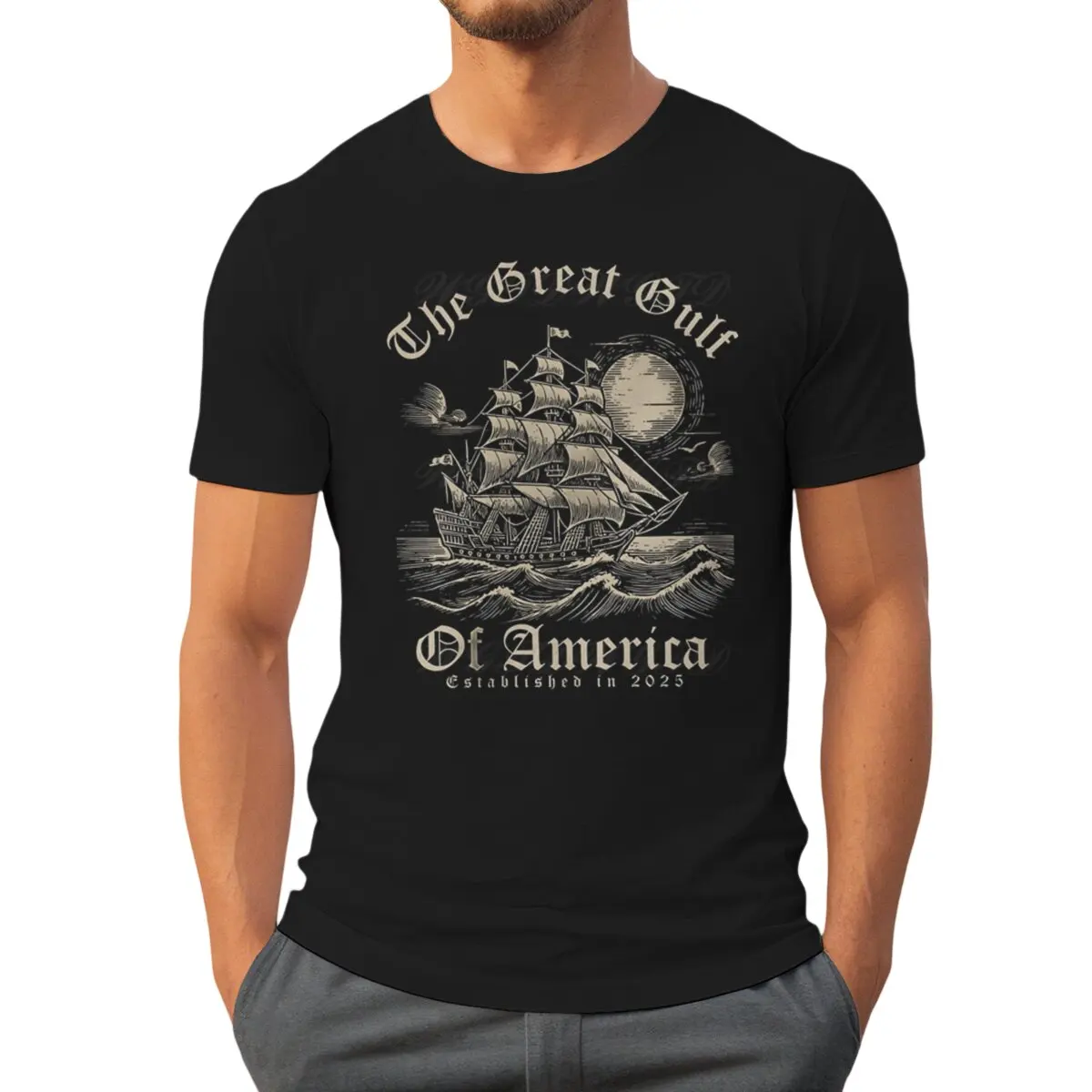 Camiseta divertida del gran Golfo de América con diseño de mapa de Estados Unidos de estilo Vintage, camiseta para fanáticos, ropa para hombres