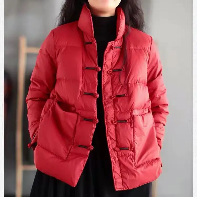 2026 Autumn/Winter New Women's Down Jacket Vintage Commuter Stand Up Collar Jacket