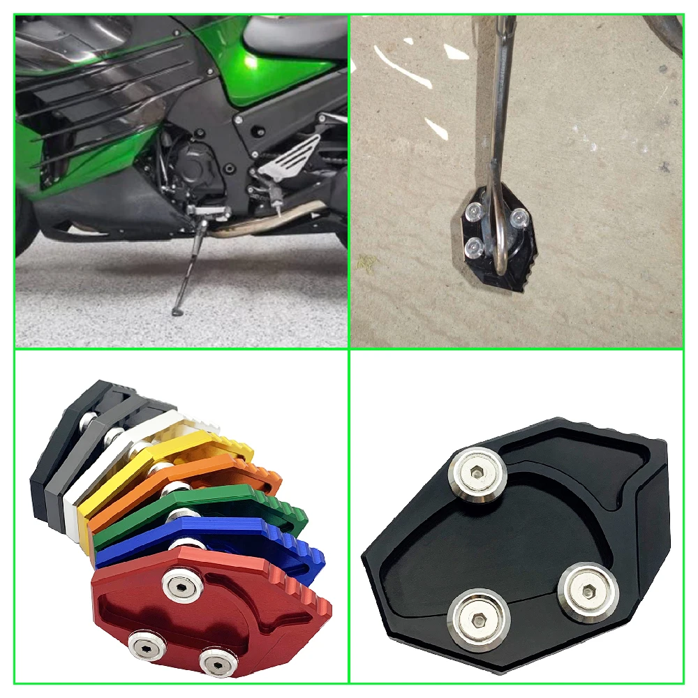 

Fits for Kawasaki ZX14R Ninja ZX-14R ABS GTR1400 ZZR1400 2006-2023 Motorcycle Side Stand Base Extender Plate Support Extension