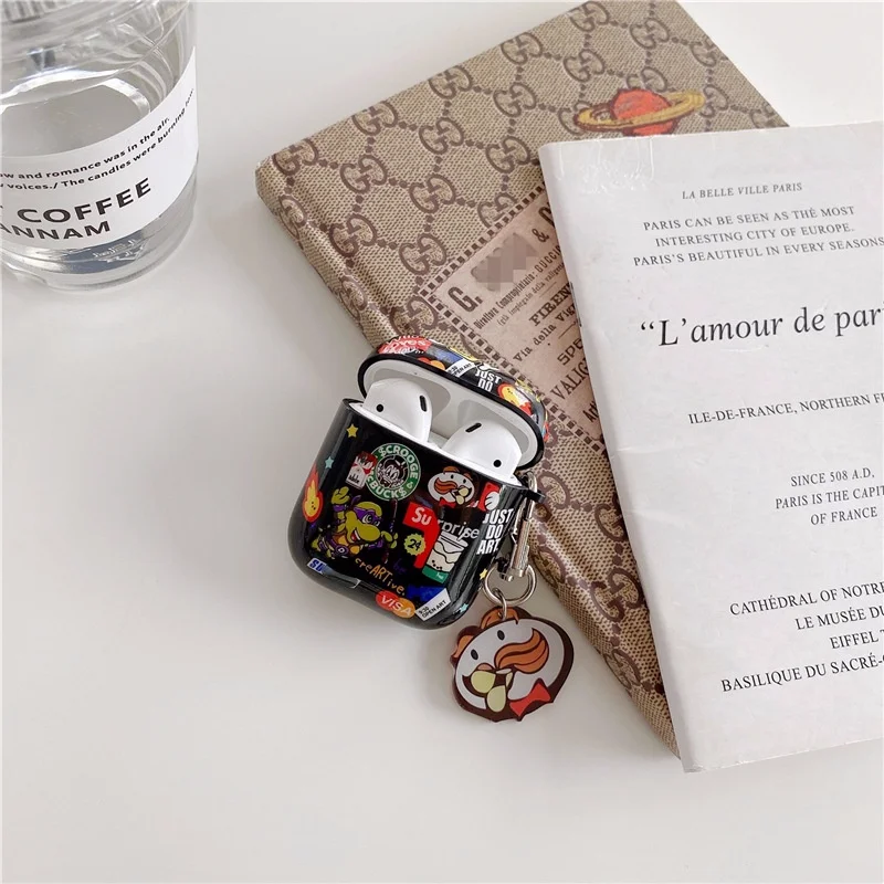 2021 애플 에어팟 3 세대 만화 조류 브랜드 라벨 이어폰 케이스, 키체인 이어폰 쉘 포함, 1, 2 프로용, 신제품