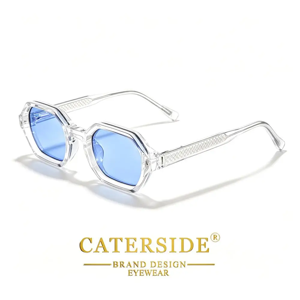 CATERSIDE Neue modische Herren-Sonnenbrille, quadratisch, kleiner Rahmen, Federscharnier, Sonnenbrille für Damen, Outdoor-Reise- und Fahrbrille, UV400 – Detail 4