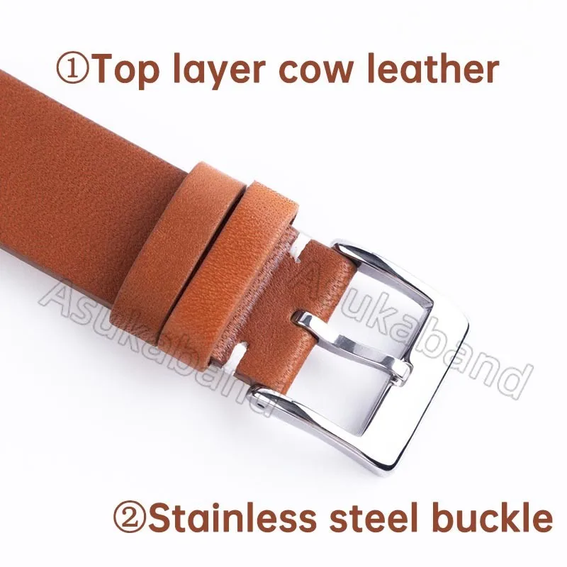 12-24mm Soft Genuine Leather Quick Release Watch Bracelet Cow Leather Watchband Men Women Bracelet for Samsung Galaxy for Huawei