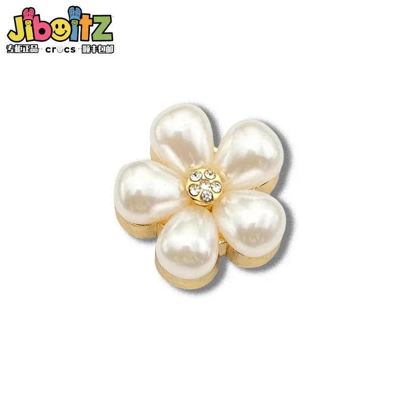 Pearl Chain Metal Sheo Charms for Sandals Clogs Y2k Fashion Cartoon Pearl Diamond Shoe Decoration Kids Gifts