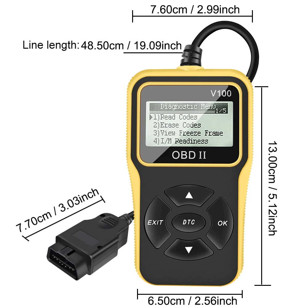 V100 Engine Diagnostic Instrument Car Diagnostic Tools Digital Display OBD2 Code Reader Car Accessories 16 Pin OBD 2 Scanner