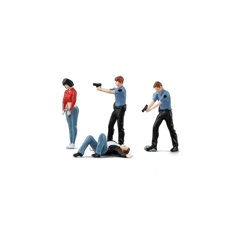 1/64 محاكاة مصغرة التقاط السجين العصابات المشهد حلية اللعب أرقام الشرطة الصيد الإجرامية عمل نموذج لجسم #4