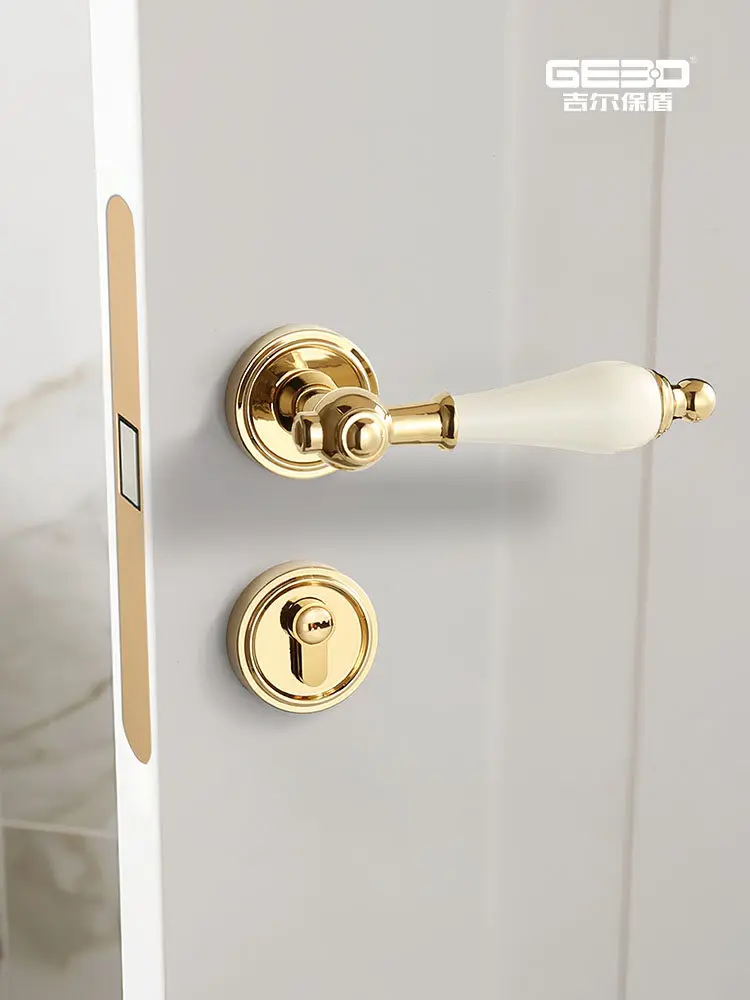 

Замок для спальни YFY French Gold Ceramic, внутренний, американского типа, с бесшумной магнитной защелкой и ручкой.