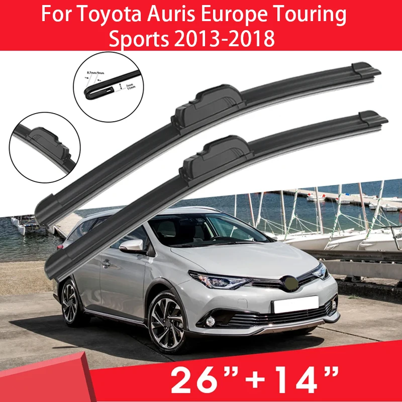 

Car Wiper Blades For Toyota Auris Europe Touring Sports 2013-2018 26"+14"Windshield Windscreen Clean Rubber Silicon Cars Wipers