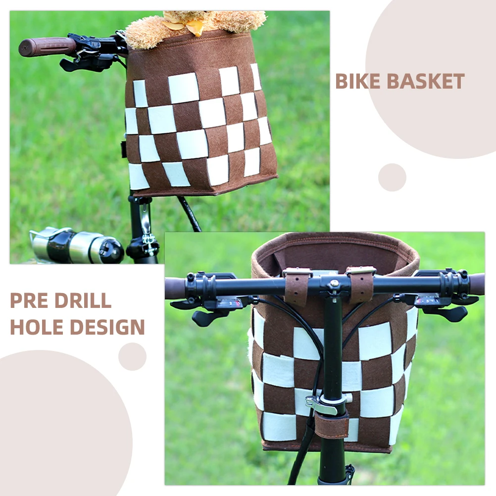 

Sturdy Front Bike Durable Cycling Handlebar Large Capacity Detachable Bicycle Reusable Storage Holder For Bikes Felt Basket