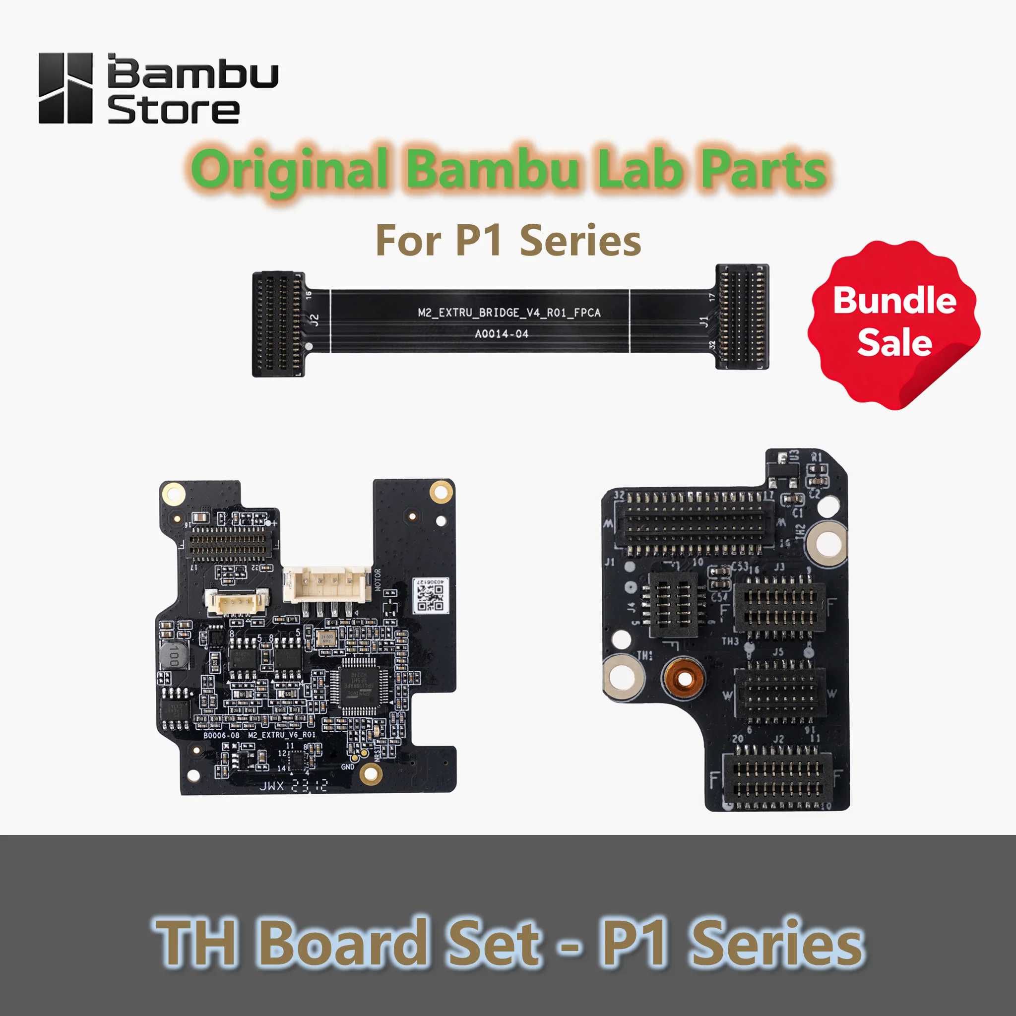 Original Bambu Lab P1 Series P1P P1S TH Board Set with Toolhead Board/FPC Cable/Extruder Interface Board for 3D Printer Parts