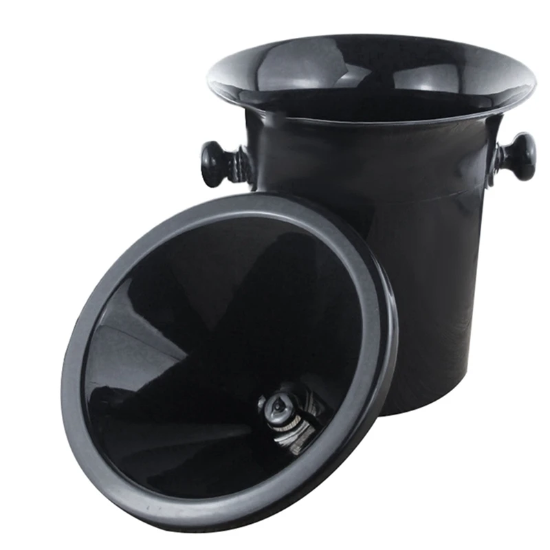 6X Wine Dump Black Plastic Wine Spittoon - Standard Size With Black Funnel Champagne Bucket Retail