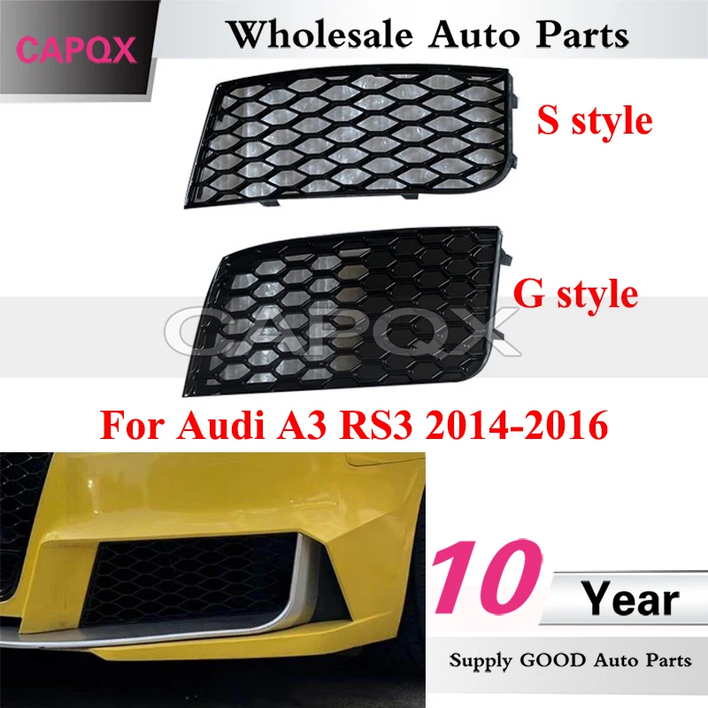 

CAPQX Car Front Bumper Foglight Frame For Audi A3 RS3 2014-2016 Modified Fog Light Grille Foglamp Cover