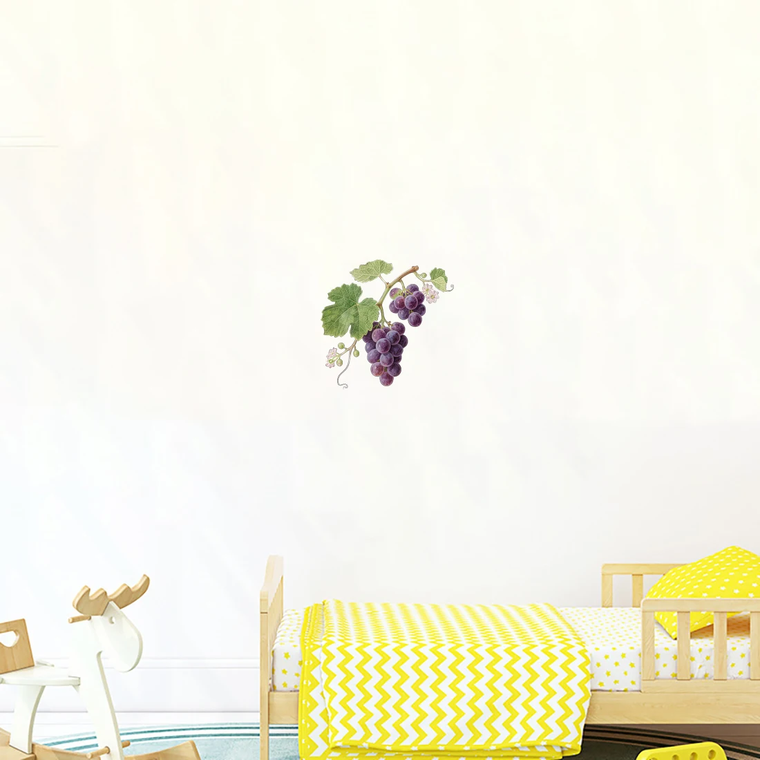 Three Ratels CFN122 Fresh grape branch wall stickers for home decoration Fruit shop decal