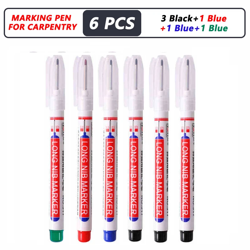 4-40 Stuks 20 Mm Diep Gat Lange Nib Hoofd Marker Voor Metalen Perforeren Pen Waterdichte Badkamer Houtbewerking decor Multifunctionele Tool