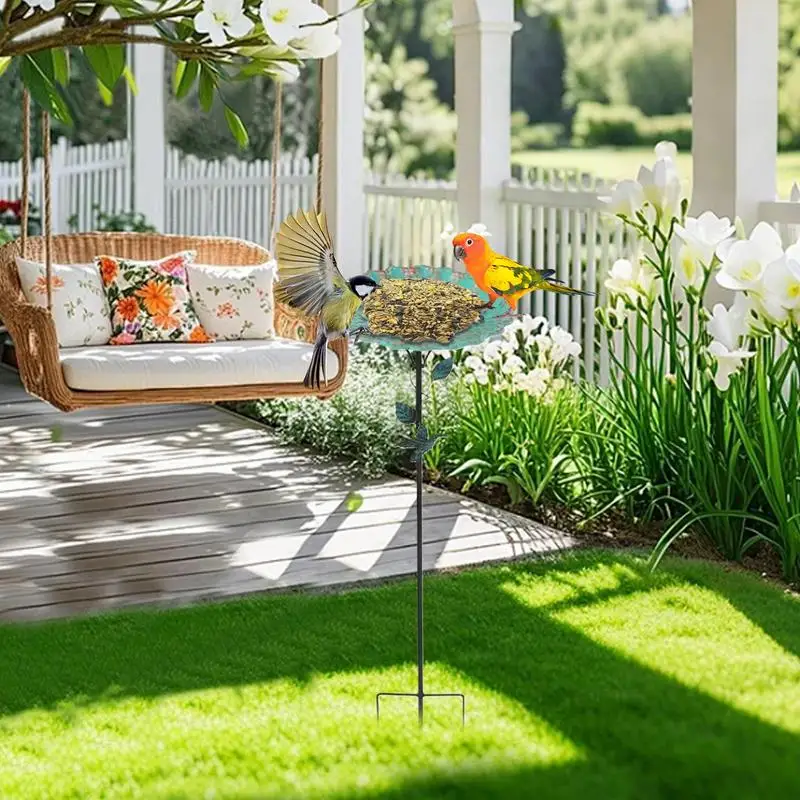 Bird Bath For Garden Decorative Bird Bath With Stable Stake Multi-Functional Rust-Proof Birdbaths Yard Decor For Farm Pathway