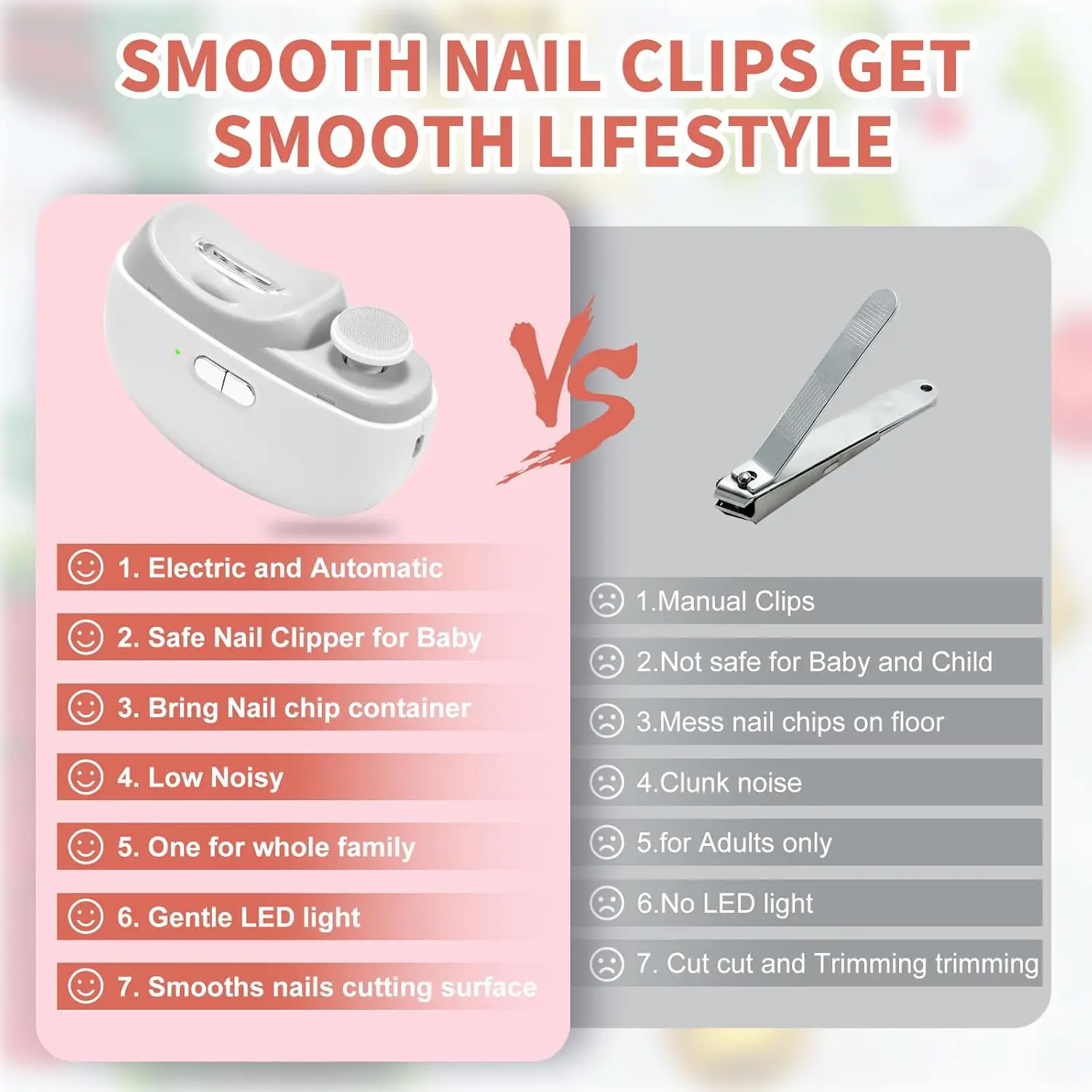 ماكينة قص الأظافر الكهربائية الأوتوماتيكية - قطاعة أظافر تلقائية 2 في 1 ومطحنة تلميع للأطفال والكبار #6