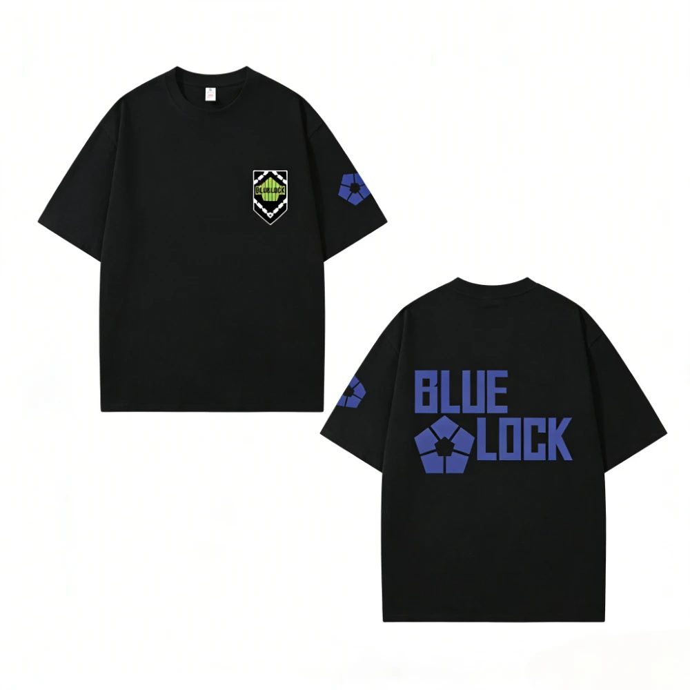 Summer Men's T-shirt BLUE LOCK Anime Short Sleeve Isagi Yoichi Bachira Meguru BLUE LOCK Cartoon Printed Cotton T-shirt