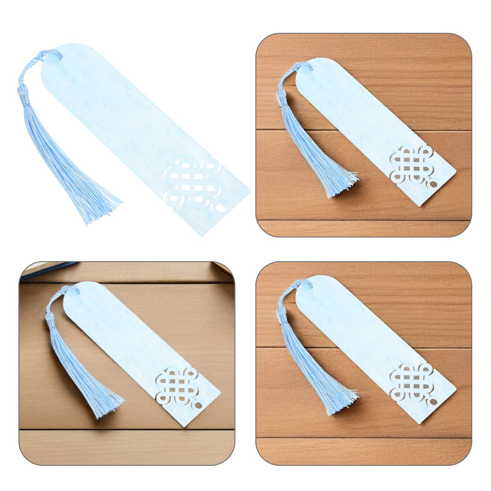 12pcs 중국 스타일 중공 아크릴 책갈피 여성을위한 레트로 책갈피 매력 펜던트 어린이 행운의 매듭 문화 선물 사무실 홈