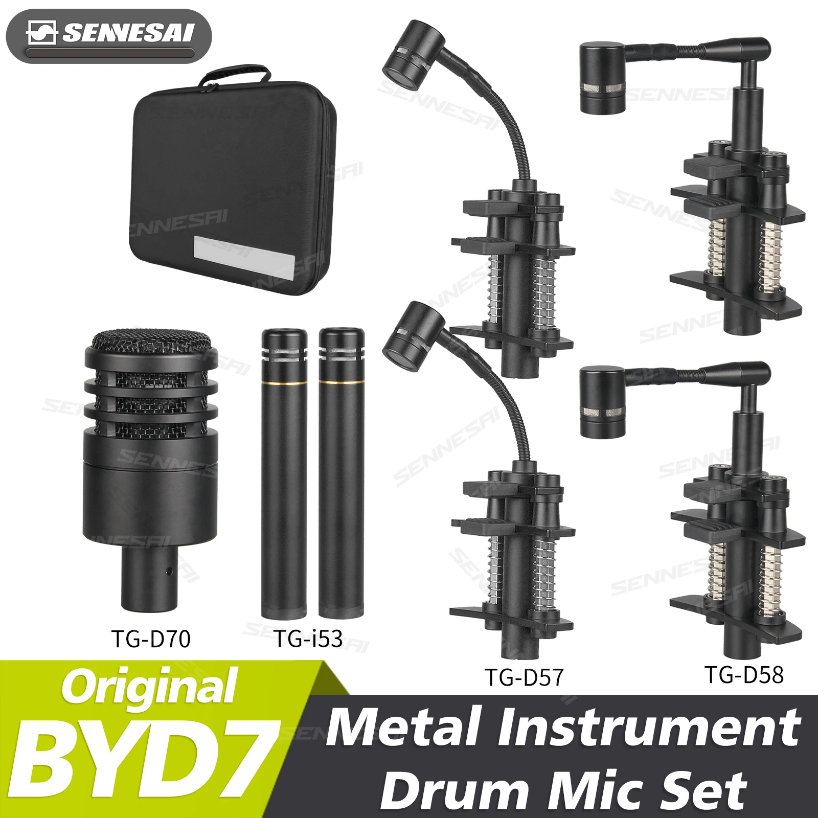 

Новинка! BYD7 7-элементный кардиоидный микрофон для барабана D70 D57 D58/Tom Snare