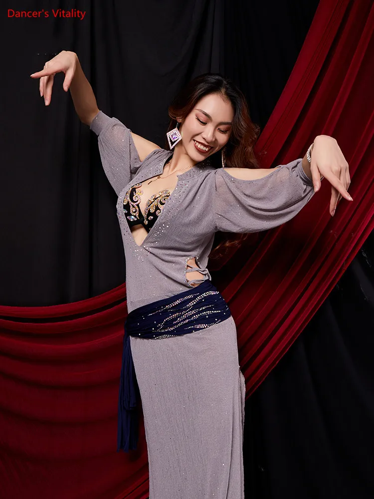 Performance Belly Dance Robe For Women Practice Lady Clothes Robe Belly Dance Dress Costume Oriental Dance Dance Clothes