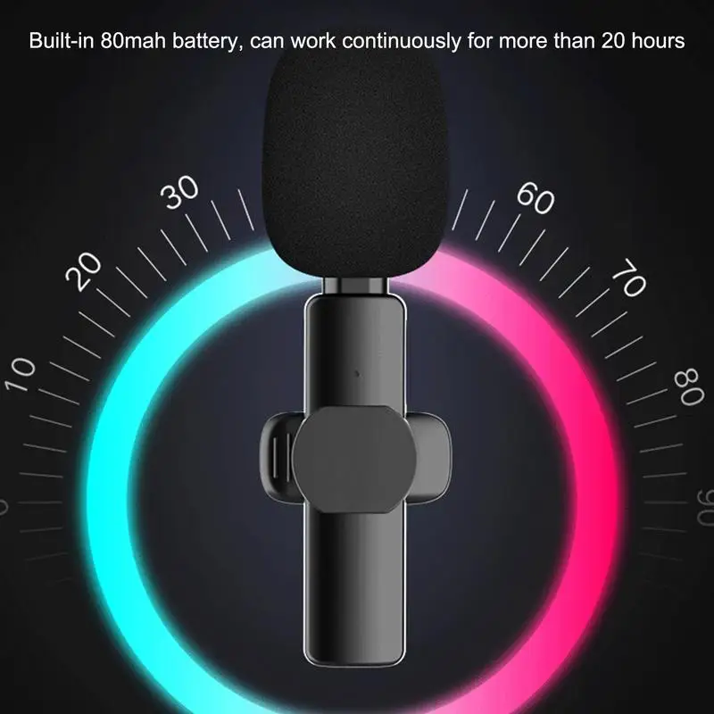 ميكروفونات Lavalier اللاسلكية الصغيرة للحد من الضوضاء، ميكروفون صغير، ميكروفون صغير، ميكروفون بدون خياطة للحد من الضوضاء