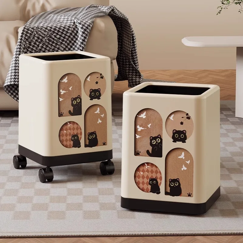 

Creative Personalized Waste Bins Large Open Bedroom and Living Room Enlarged Waste Bins Wheeled Portable Home Vuilnisbakken JTW