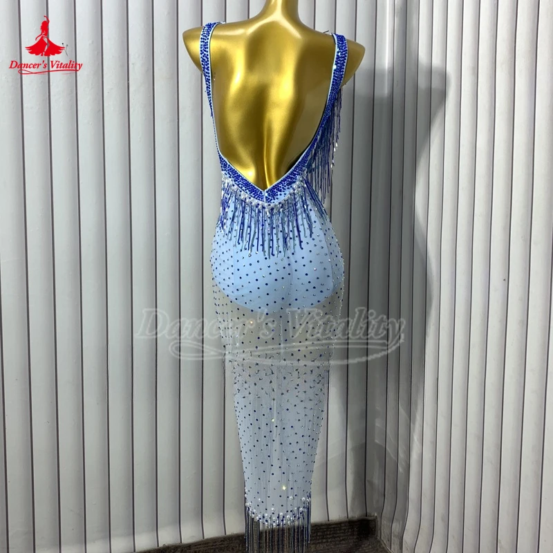 Esame laureato di danza latina femminile, personalizzazione dell'attrezzatura per spettacoli e competizioni Jive Salsa Samba Chacha Rumba Dress