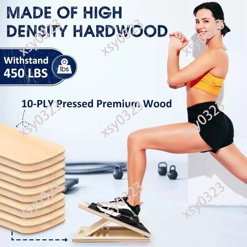 Adjustable Non Slip Squat Wedge Blocks Wooden Slant Board Gym Fitness Outdoor Training Equipment
