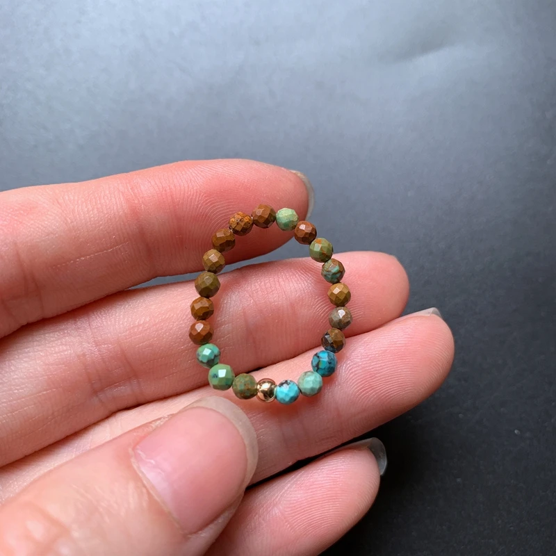 12 Zodic Birthstone Ring 3mm Peridot Ruby Moon Stone Faceted Beads Ring Finger Jewelry Elastic String Jewelry 1pc