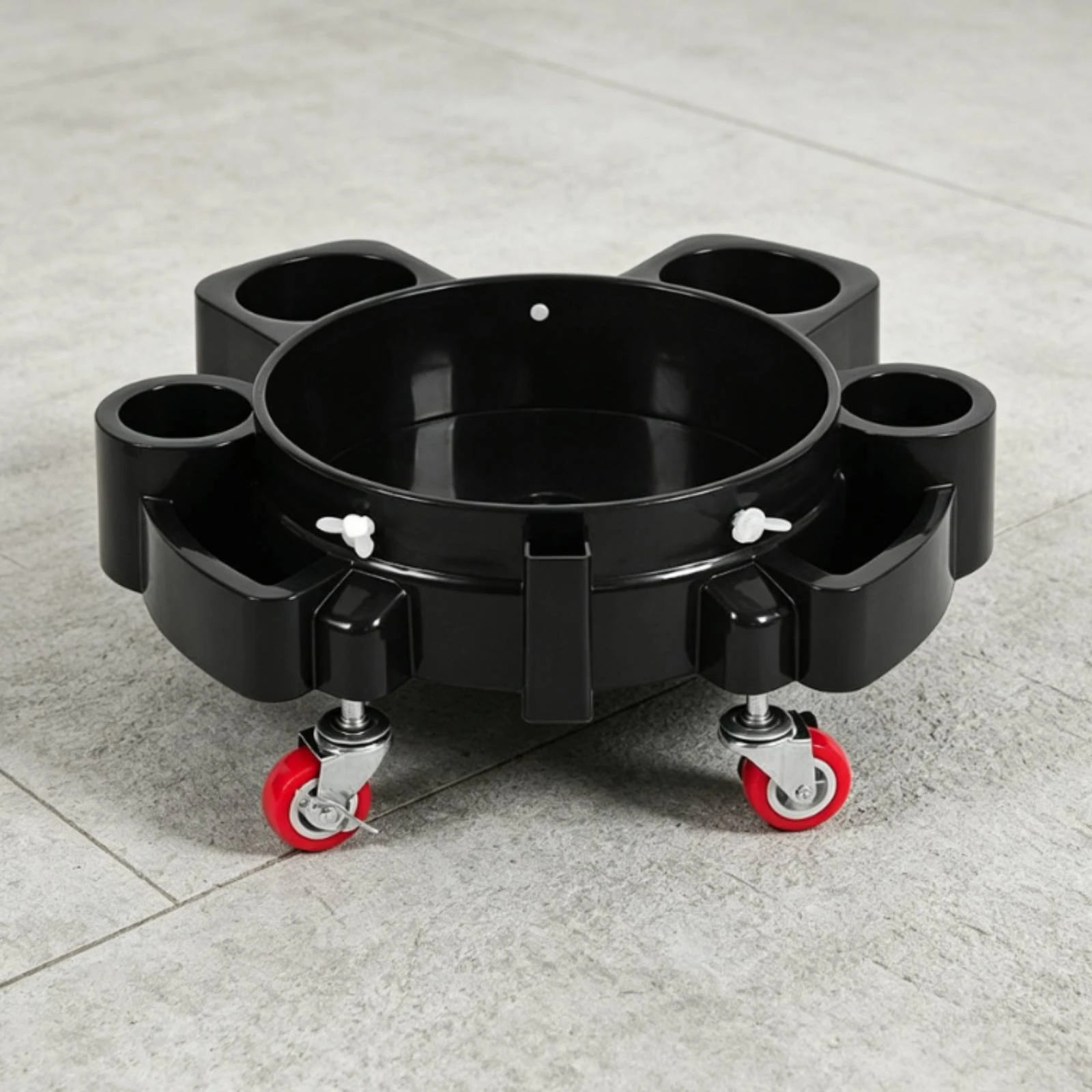 Car Wash Pail Dolly Caster Wheels Wheeled Pail Stand Cleaning Tool Rustrust-Resistant Equipment Spill Containment Rim