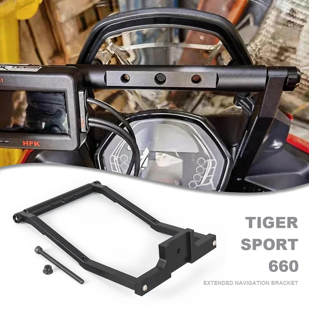 

Motorcycle GPS Mount Bracket For Tiger Sport 660 2022-2025 Black Aluminum Phone Holder Motorcycle Navigator Cradle Accessories