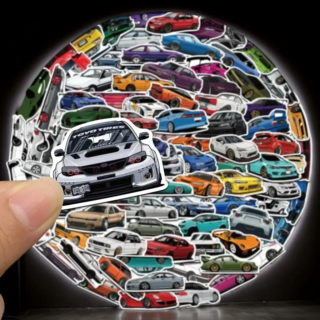 50 100PCS JDM Retrofit Racing Car Graffiti Stickers Laptop Guitar Luggage Bike Skateboard Waterproof Decals