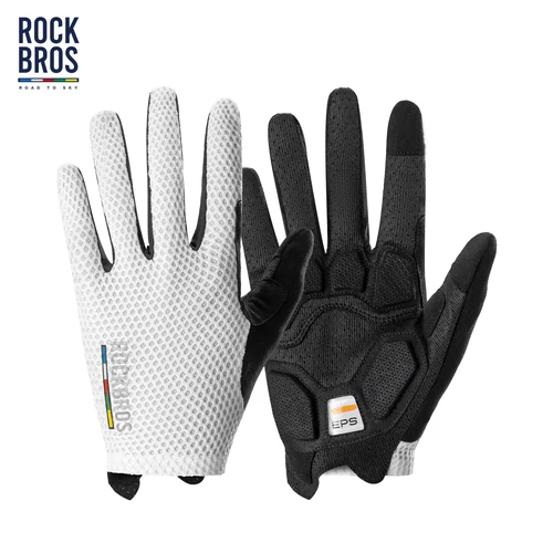 ROCKBROS ROAD TO SKY ciclismo guantes de dedo completo antideslizantes MTB guantes de bicicleta de carretera pantalla táctil transpirable Anti-choque guantes de montar