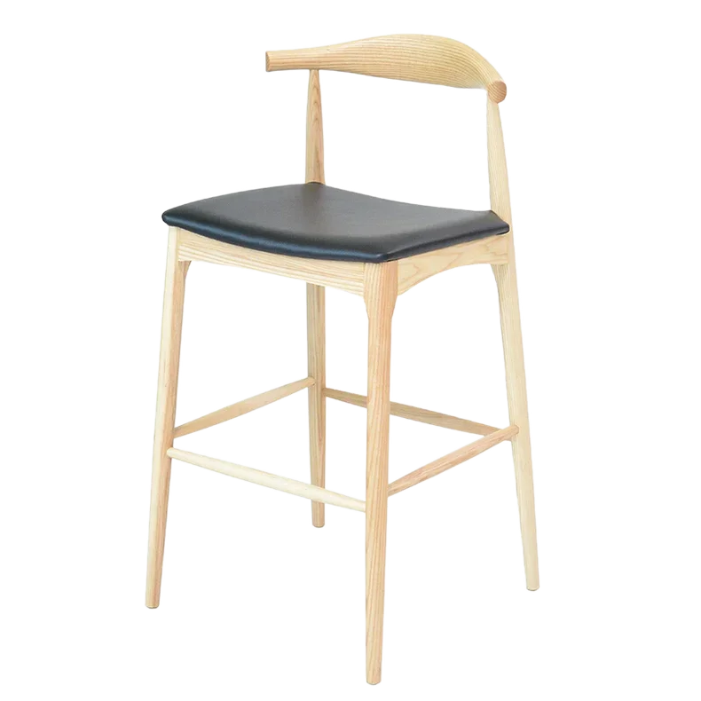 Modern bar room furniture wooden frame soft leather seat high bar stool chair bar chair