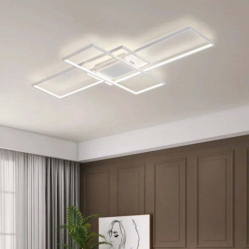 Nordische moderne LED-Decken leuchten für Wohnzimmer Schlafzimmer Glanz LED Wohnkultur dimmbare Decken leuchte schwarz/weiß Decken leuchte