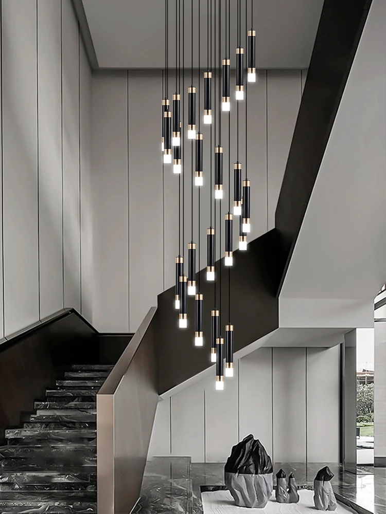 

Interior Lighting Nordic Chandelier Home Decoration Living Room Pendant Modern Lustre Hall Lighting LED Staircase Long Pendant