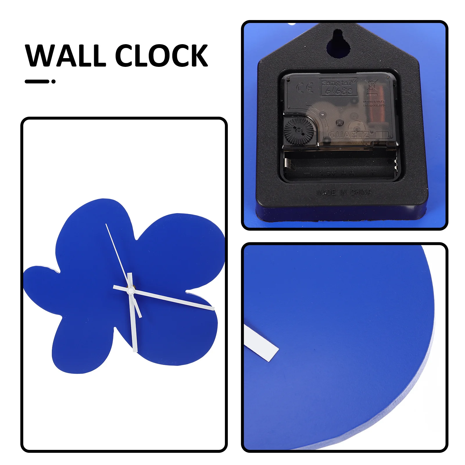 

1pcs Plastic Decorative Flower Wall Decor Hanging For Office Clock Bedroom Living Bedroom Clock Room Home Office Decor