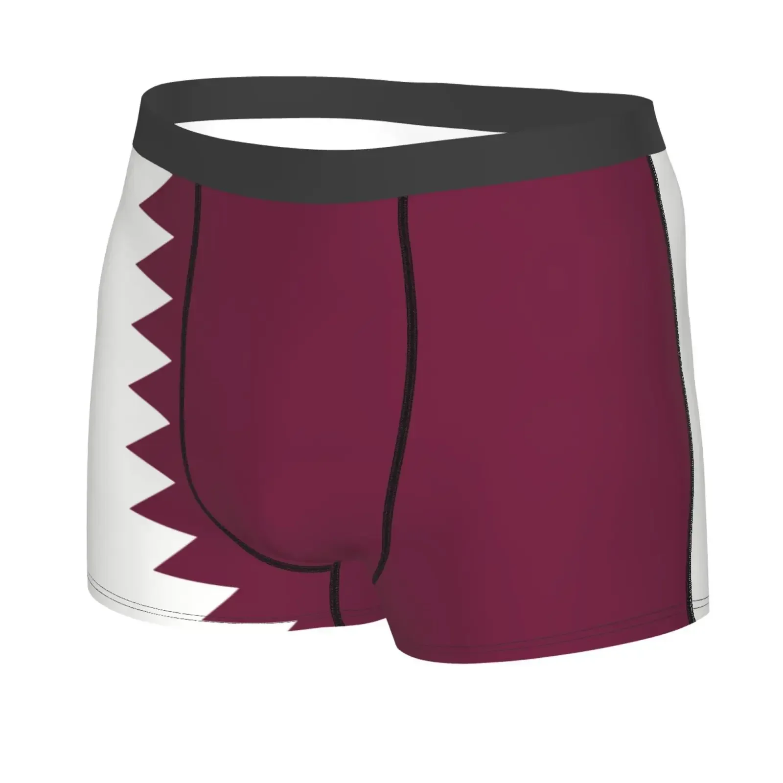 Flag Of Qatar Pattern Men Printed Boxer Briefs Underwear Highly Breathable Boxer Shorts Panties Breathable Underpants For Homme