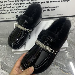 Winter Women Flat Shoes Plus Size Casual Women Mullers Designer Plush Women Loafers Antislip Women Shoes