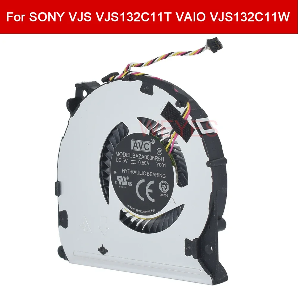 

New For SONY VJS VJS132C11T VAIO VJS132C11W Notebook CPU Cooling BAZA0506R5H Y001 Fan DC5V 0.50A 4-Pin