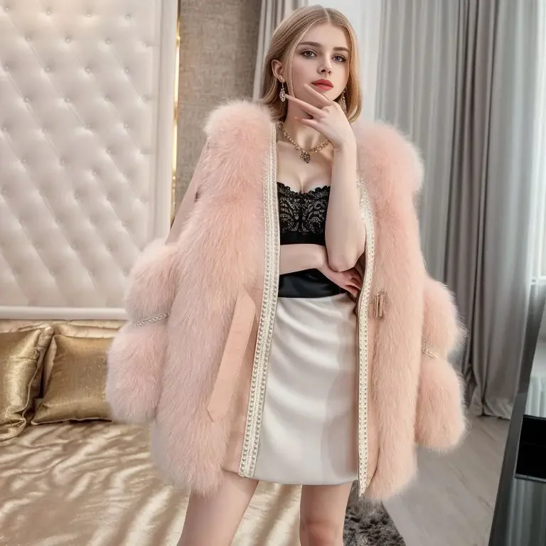 New Faux Fur-like Womens Coat And Faux Fur-like Coat Are Very Short In The Winter