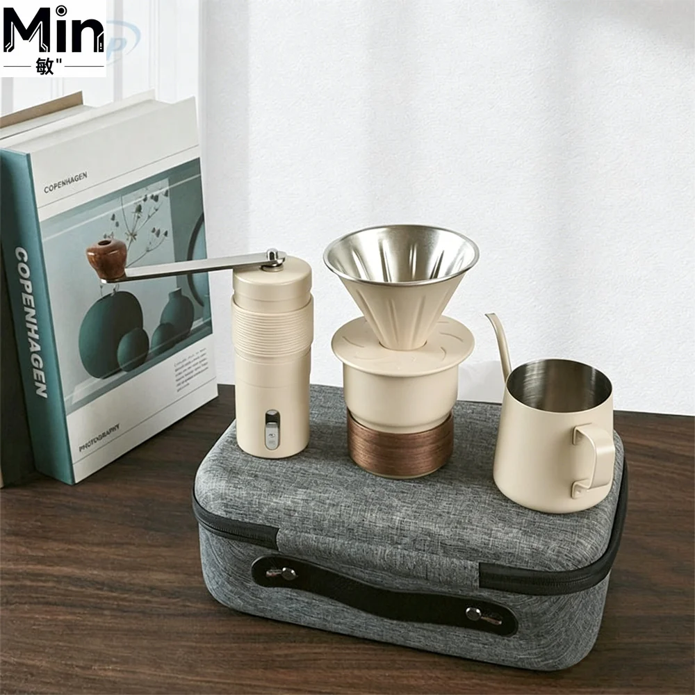 I-Top Outdoor Camping Portable Travel Manual Pour Over Coffee Maker Set With Carry Bag Gift Set for Camping Hiking Lab Coffee