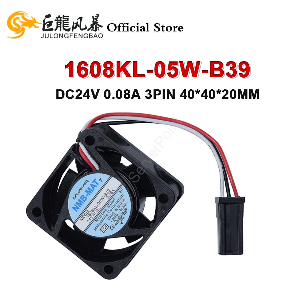 NEW 40*40*20mm 40mm 1608KL-05W-B39 4020 DC24V 0.08A 3Pin Cooling Fan For NMB-MAT
