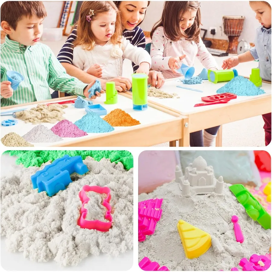 حزمة قيمة FlexiSand سعة 11 رطلًا من رمل ذاتي اللصق قابل للتشكيل لا يجف أبدًا ممتعة لمدة 3 سنوات وما فوق عبوة رمل حسية