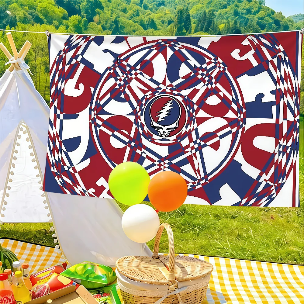 Rock Band G-Grateful Dead Flag Suitable For Birthday Parties Living Room Bedroom And Outdoor Camping Decorations