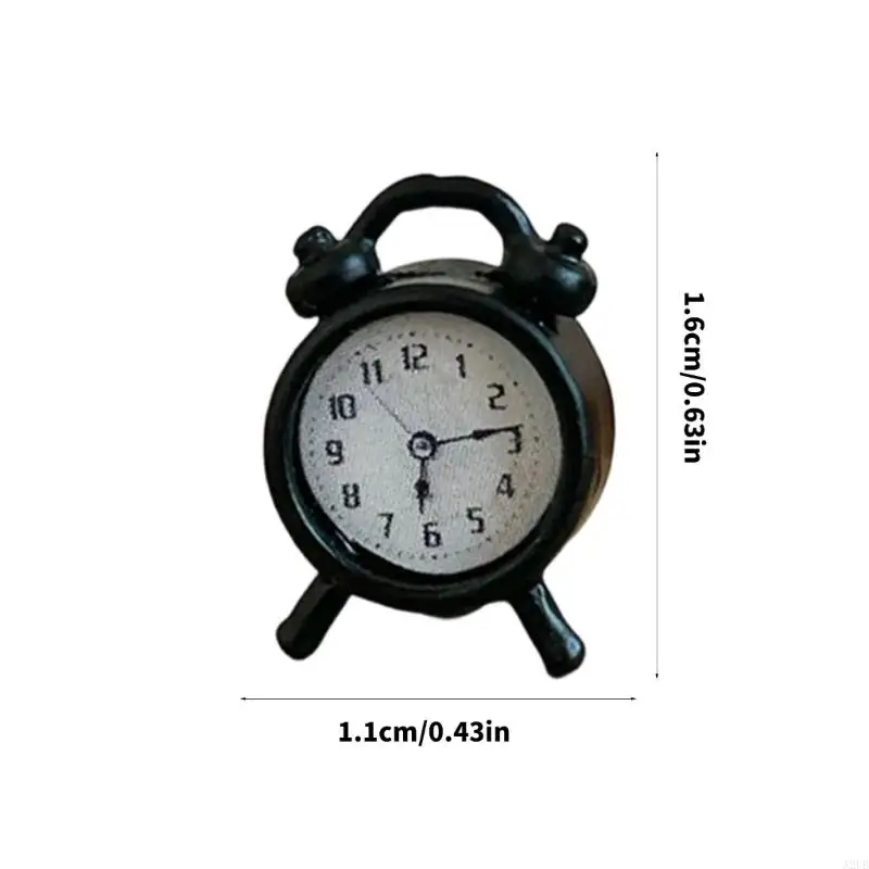 Pack Of 2 Miniature Clock Model For Doll House Decors Antique Desktop Clock Bookshelf Decoration Scene Accessories A2UB