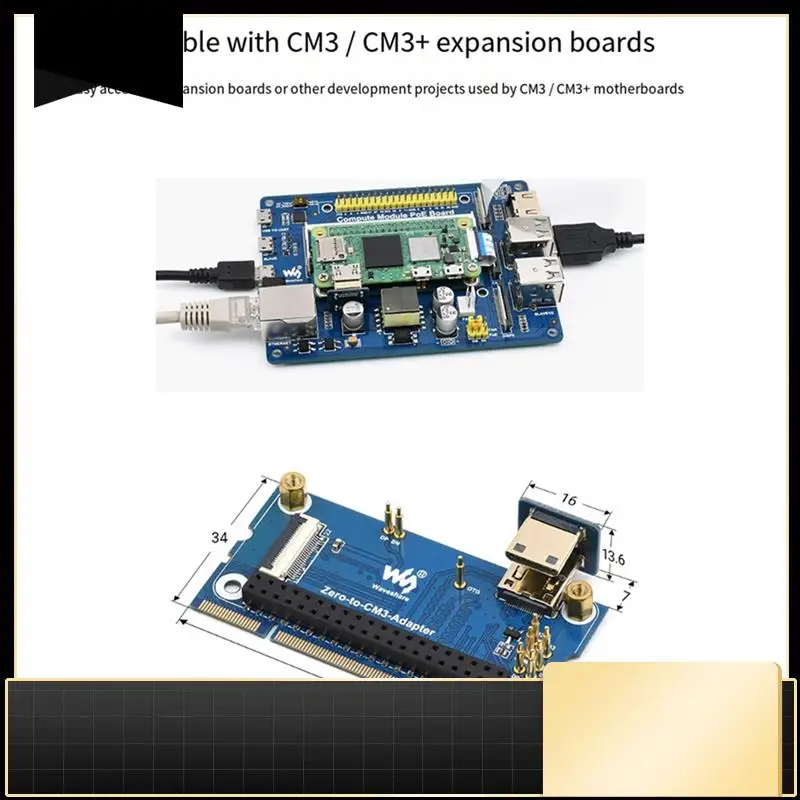 

Waveshare Expansion Board PCB With CM3 Core Board Interface For Raspberry Pi Zero 2W To CM3-N33R