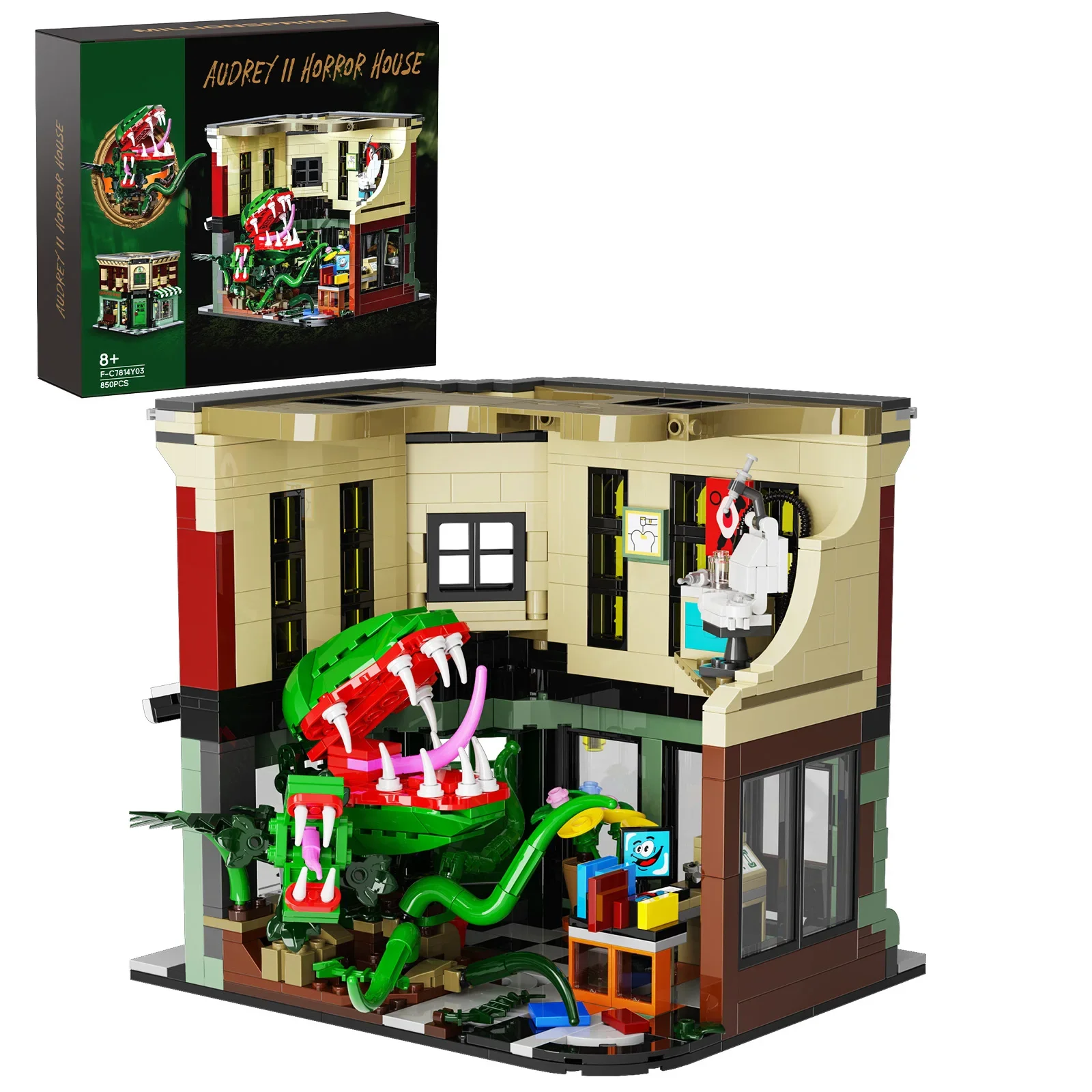 Moc audreys ii canibal flor monstro blocos de construção modelo filme horrores loja vaso planta tijolos diy montado brinquedo crianças presente